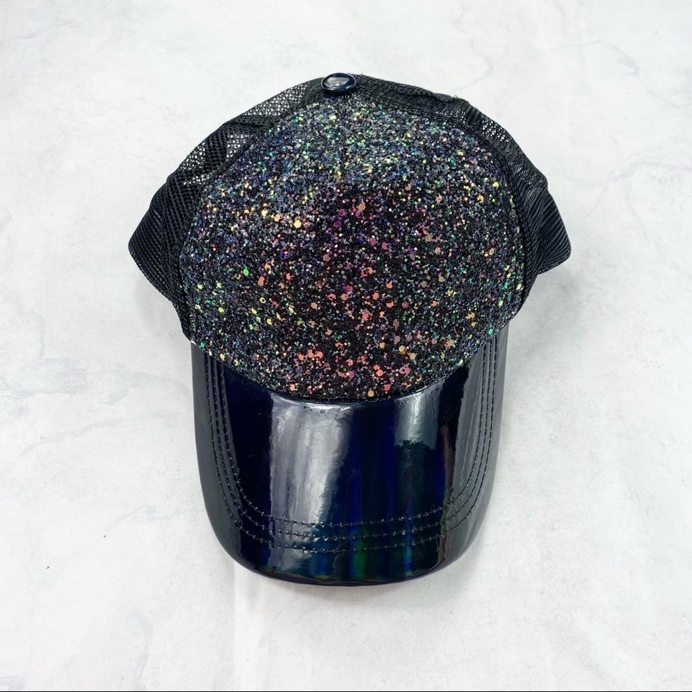 Black Sparkly Mesh Hat